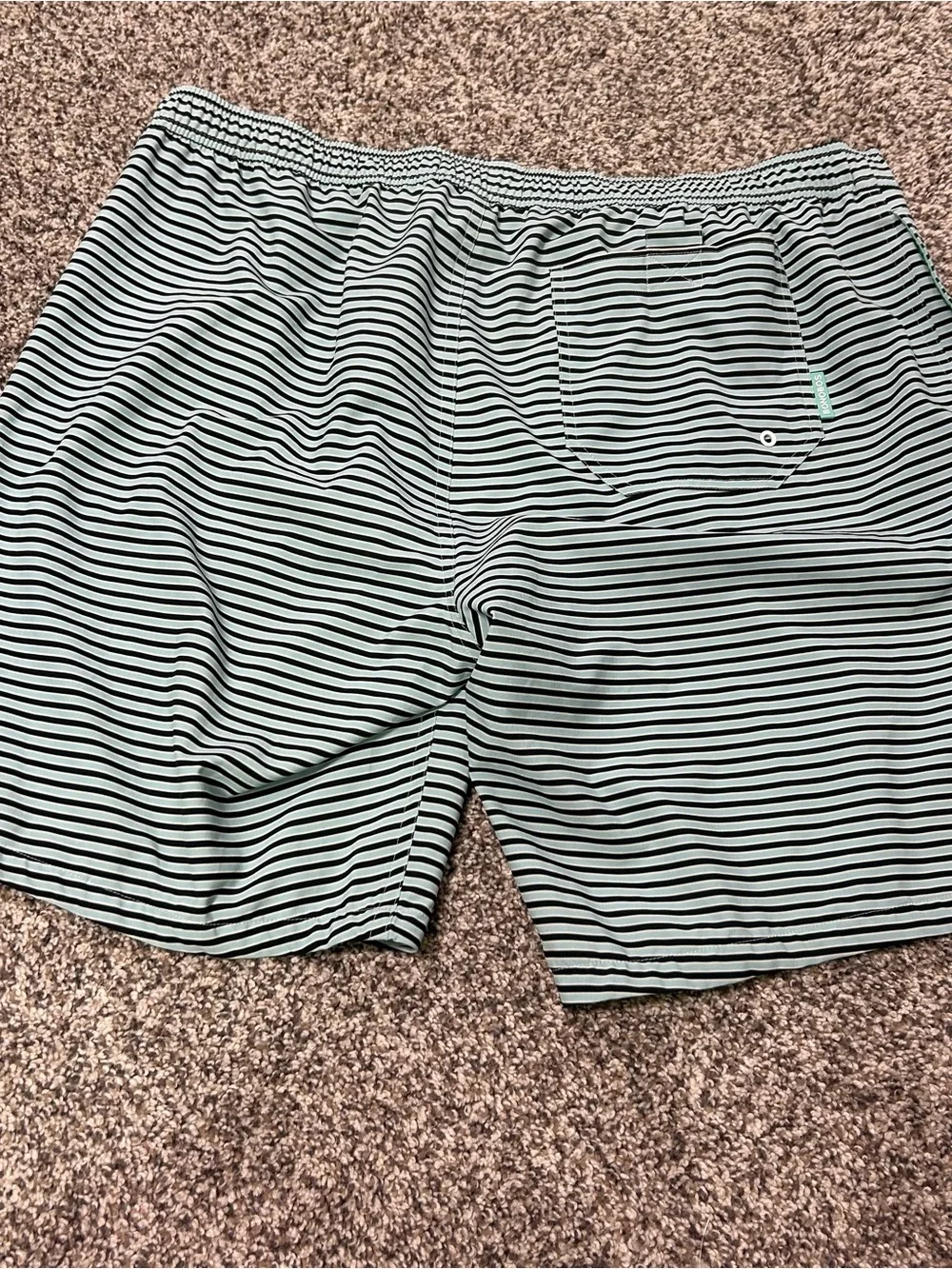 Bonobos Blue White Striped Mesh Lined Swim Trunks Men's Size XL